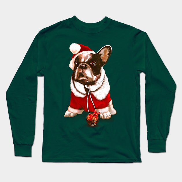 CHRISTMAS FRENCH BULLDOG Long Sleeve T-Shirt by miskel